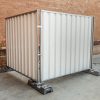 Alquiler de valla galvanizada portátil chapa blanca 2,16 x 2,0 m, incluye pie de goma