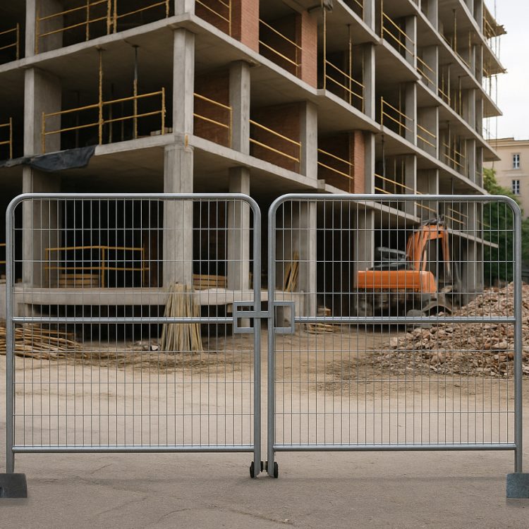 Puerta para vehículos 4,26 × 2,0 m para vallado temporal. Compatible con vallas Round Top y Opaca. Batiente, reforzada y de uso intensivo. Accesos claros y seguros. Alquila en dos clics.