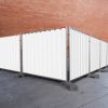 Alquiler de valla galvanizada portátil chapa blanca 2,16 x 2,0 m, incluye pie de goma