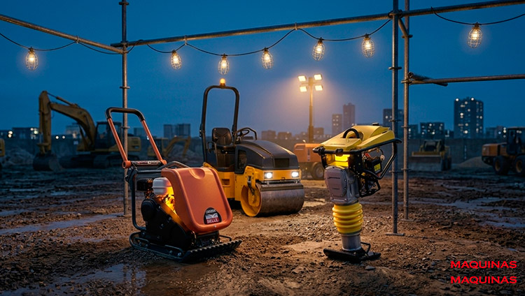 Diferencias entre bandeja vibrante, pisón y rodillo compactador